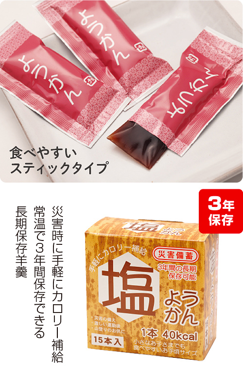 災害備蓄塩羊羹スティック15本入